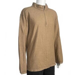 Tommy Bahama Mens Quarter Zip Pullover Sweater Reversible Long Sleeve Size Large